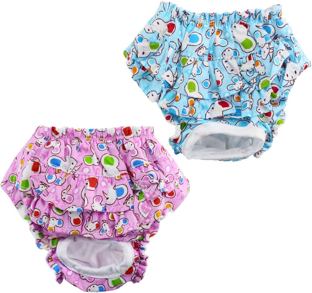 Wiz BBQT Washable Reusable Elastic Cotton Dog Pet Dress Diapers Cover Up Sanitary Panties for Female Girl Dogs Puppy in Spring Summer…