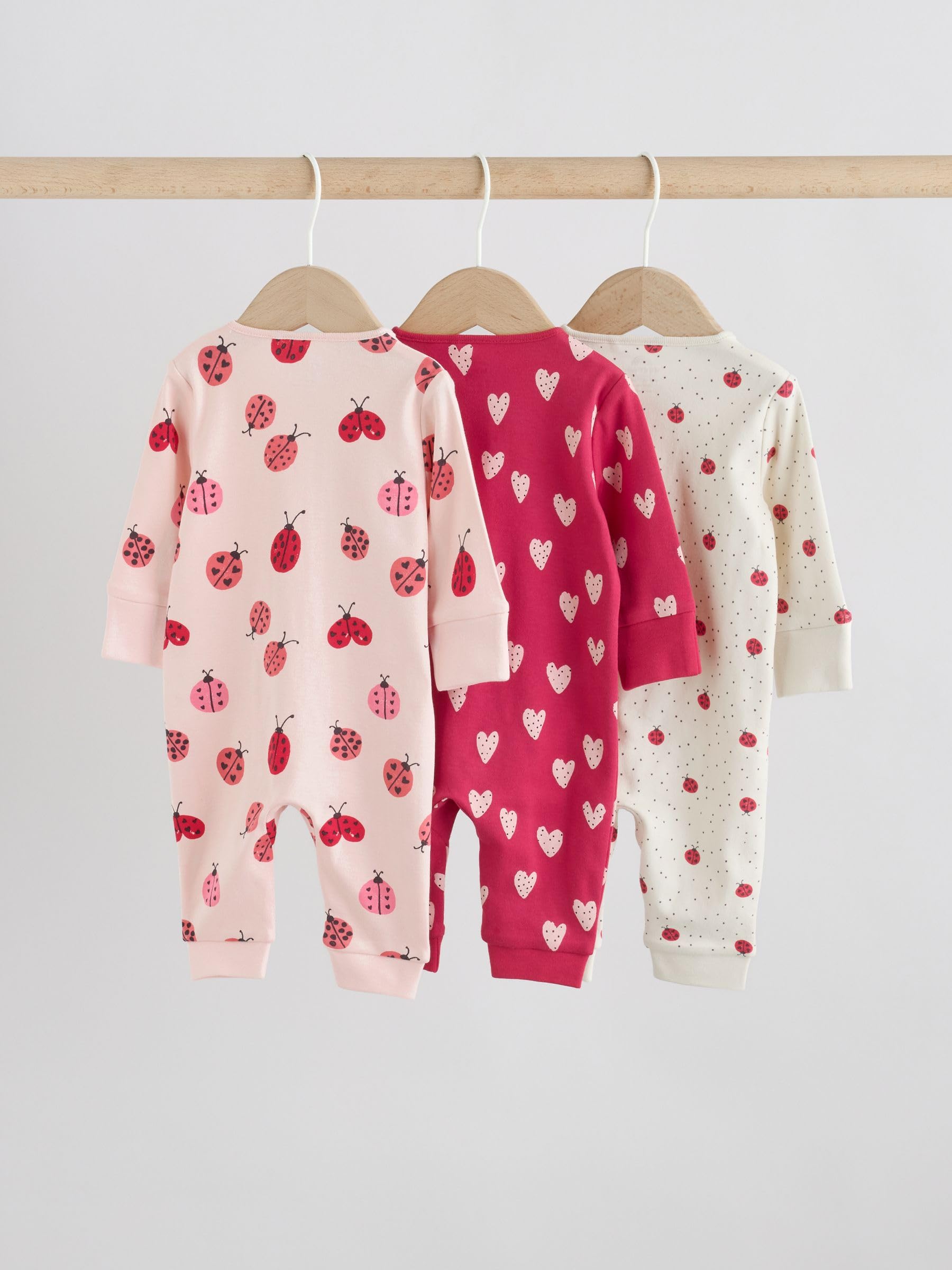 NEXT Bambina Confezione da 3 Tutine per Neonati con Zip bidirezionale