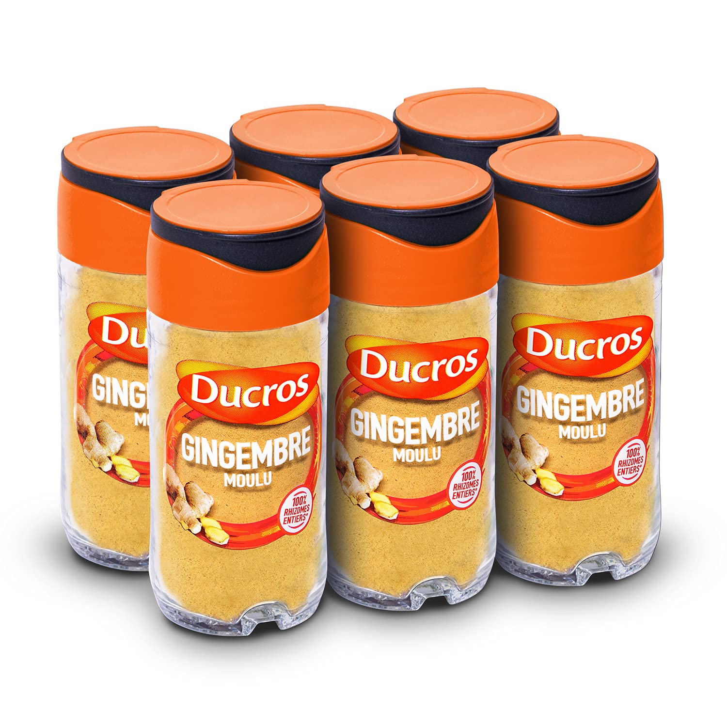 DUCROS - Especias de cocina – jengibre molido – para mezclas de especias, adobos, guisos y pasteles – 26 g – 6 unidades
