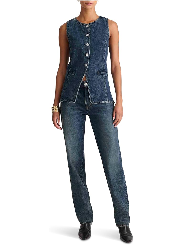 Black Madewell Crewneck Vest In Greendale Wash