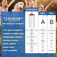 Vista 3 de Estaca de amarre para perros para acampar al aire libre, carrera para perros giratoria de 360°, sin enredos, estacas pesadas para perros