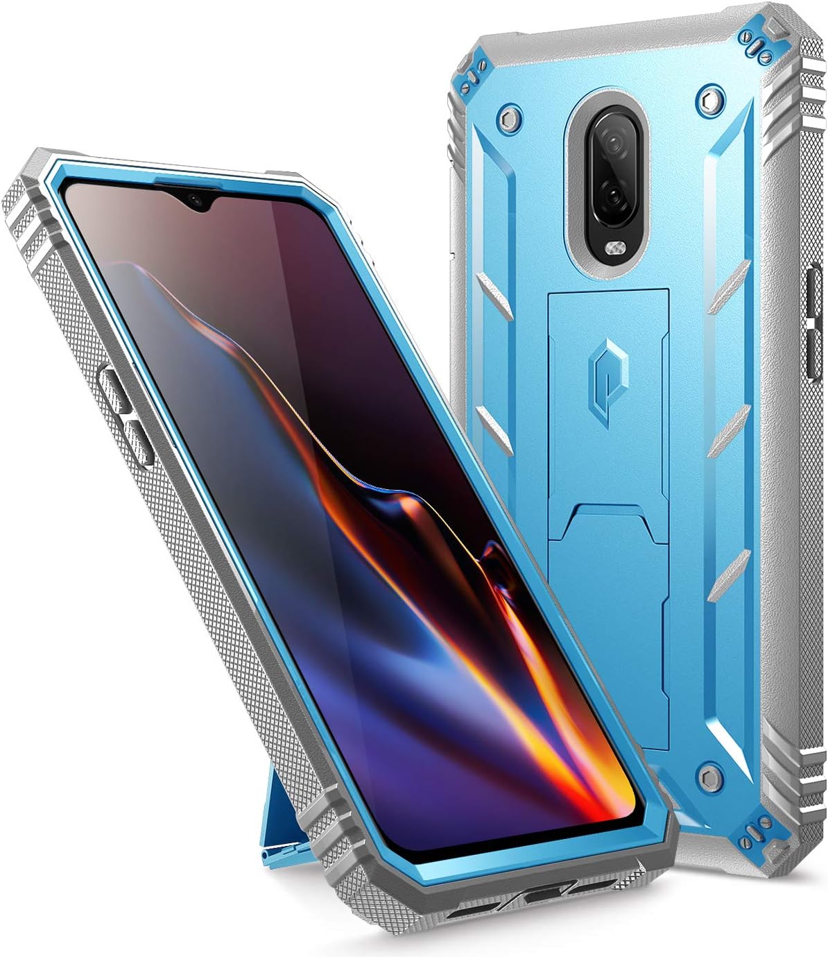 Poetic OnePlus 6T Rugged Case, Revolution [360 Degree Protection] Full-Body Rugged Heavy Duty Case with [Built-in-Screen Protector] for OnePlus 6T (2018) - Blue