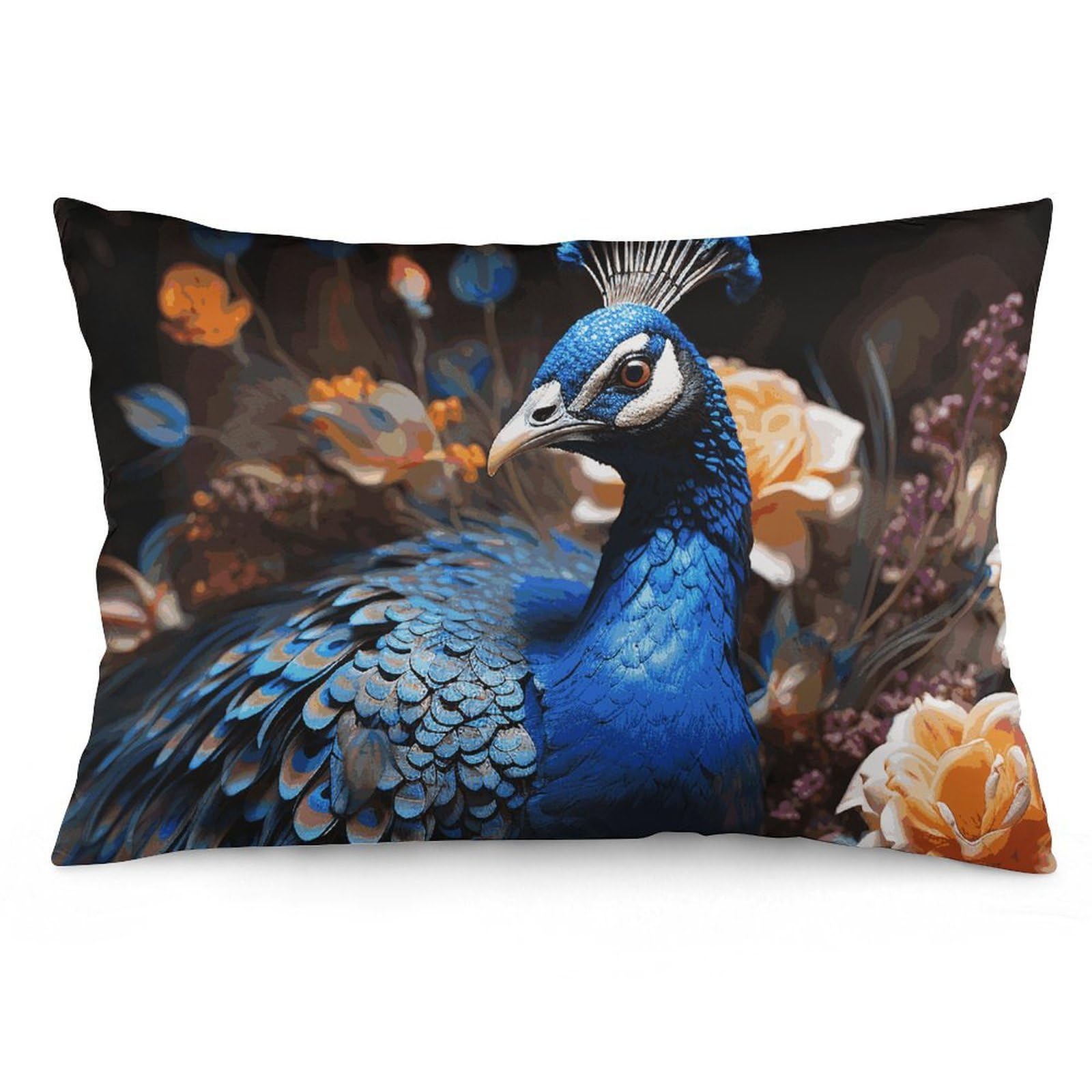 NTVOWPZO 2 Pack Decoration Throw Pillow Covers 12 "x20 Pillowcases Covers Blue Peacock Pillowcases Modern Farmhouse Home Decor Sofa Cushions Covers for Couch Bed Living Room