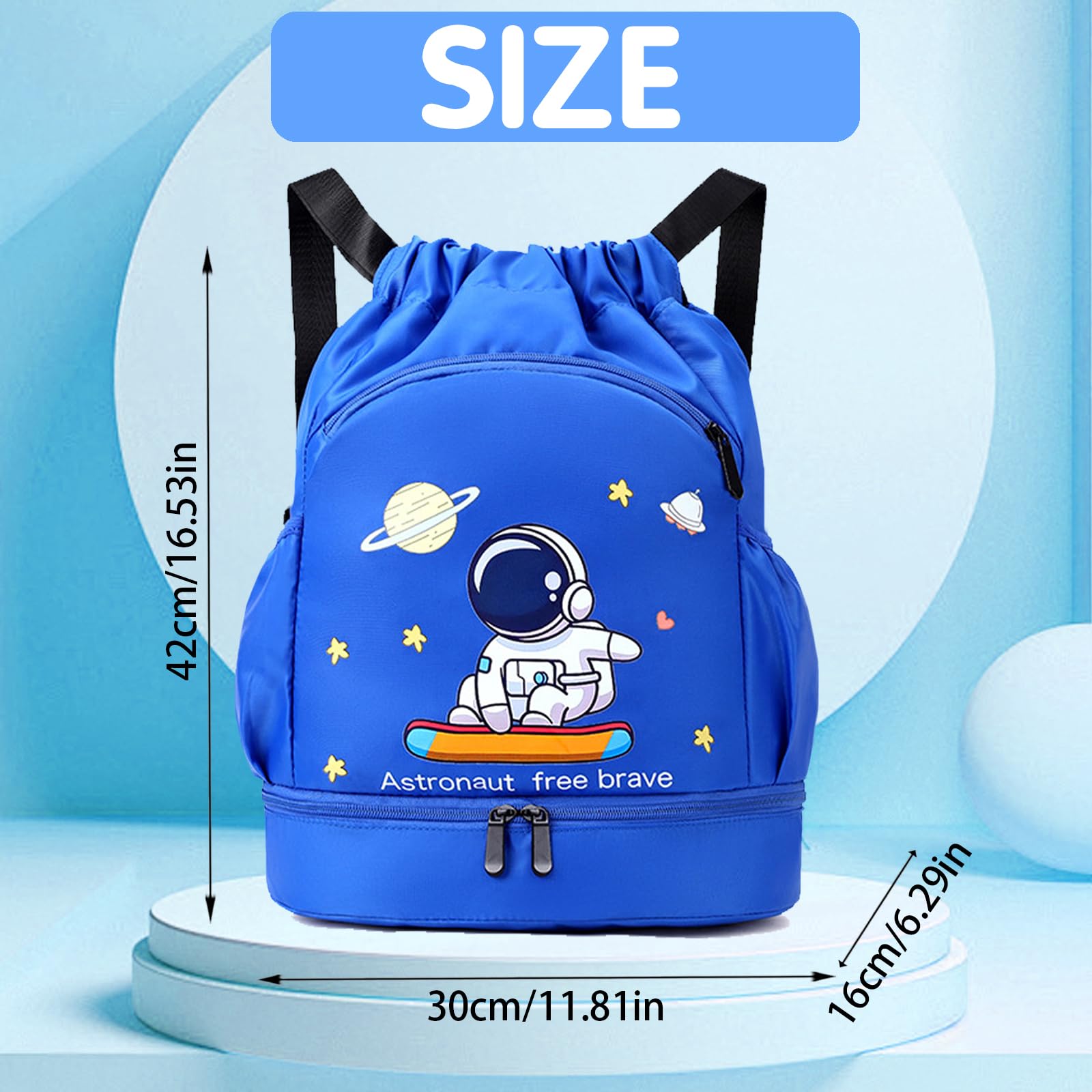 YOUYIKE Sac à dos de sport imperméable, Sac à dos nager Cordon pour Enfants, Sac de Sport pour fille Garçon, Large Bandoulière Sacs de Sport à Cordon Sac de Gym Avec Poche Intérieure