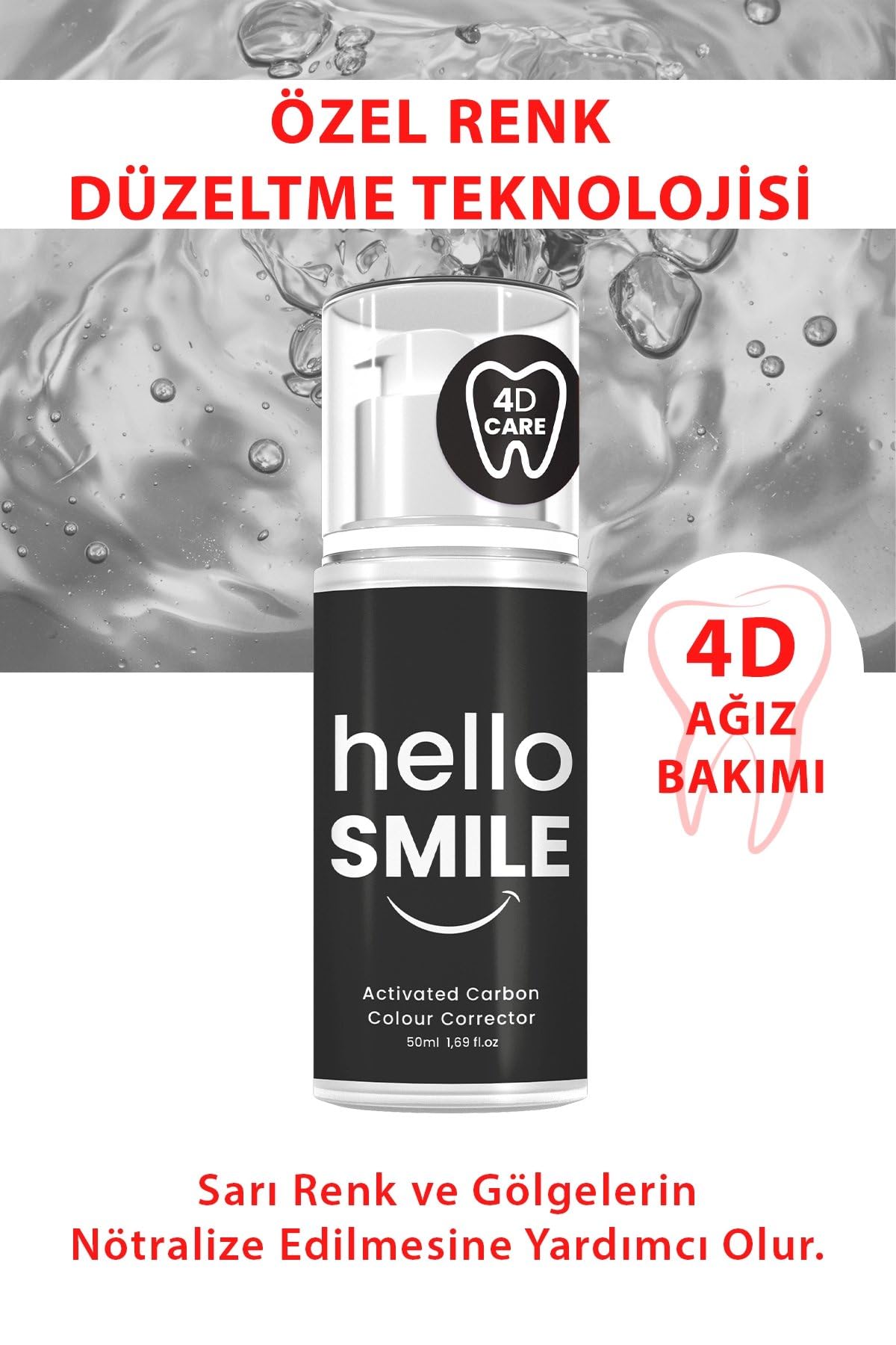 Hello Smile Aktif Karbonlu Anında Beyazlatıcı Diş Jeli