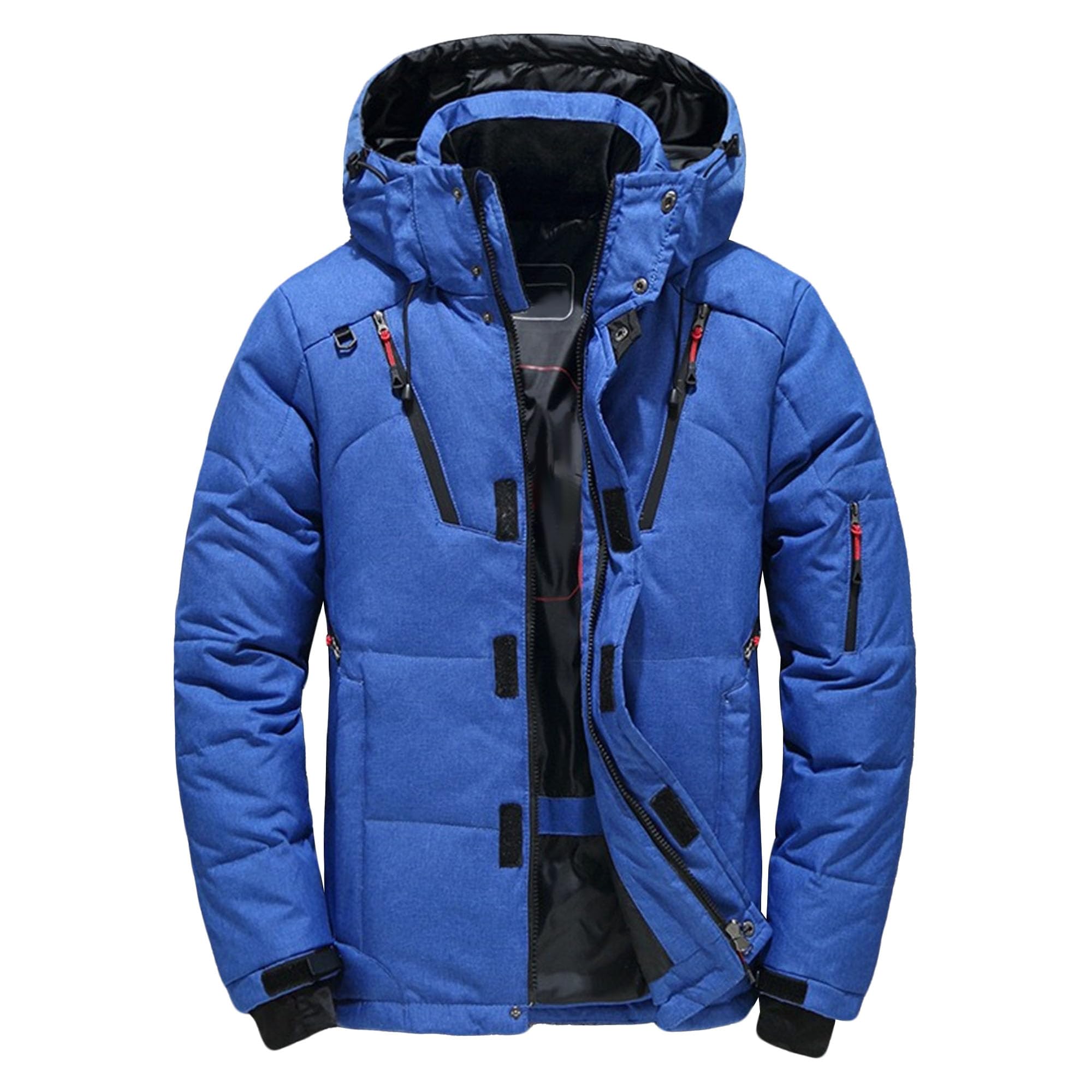 Piumino da uomo con cappuccio parka invernale spesso caldo parka casual piumino esterno termico