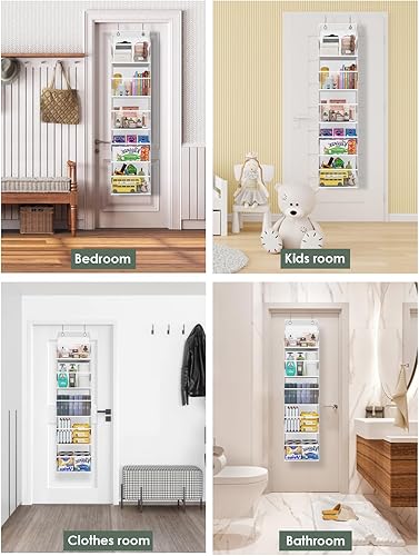 Miniatura 8 de Organizador colgante de almacenamiento de 5 niveles, organizador de despensa colgante transparente, organizador de puerta de gran capacidad para