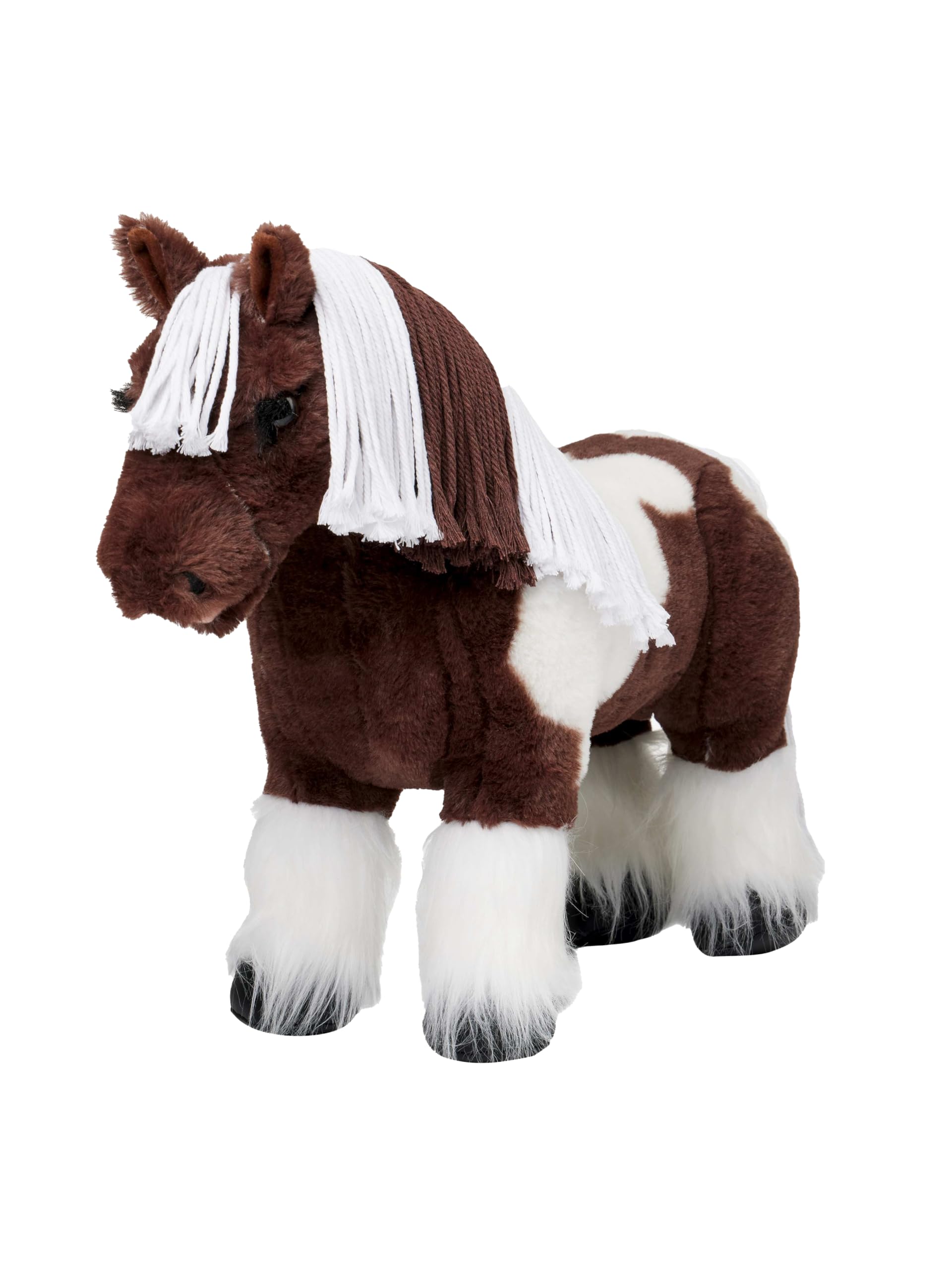 LeMieux Toy Pony Dazzle - Brown & White Skewbald - Includes Navy Branded Rug with Handle - Suitable for Ages 3+