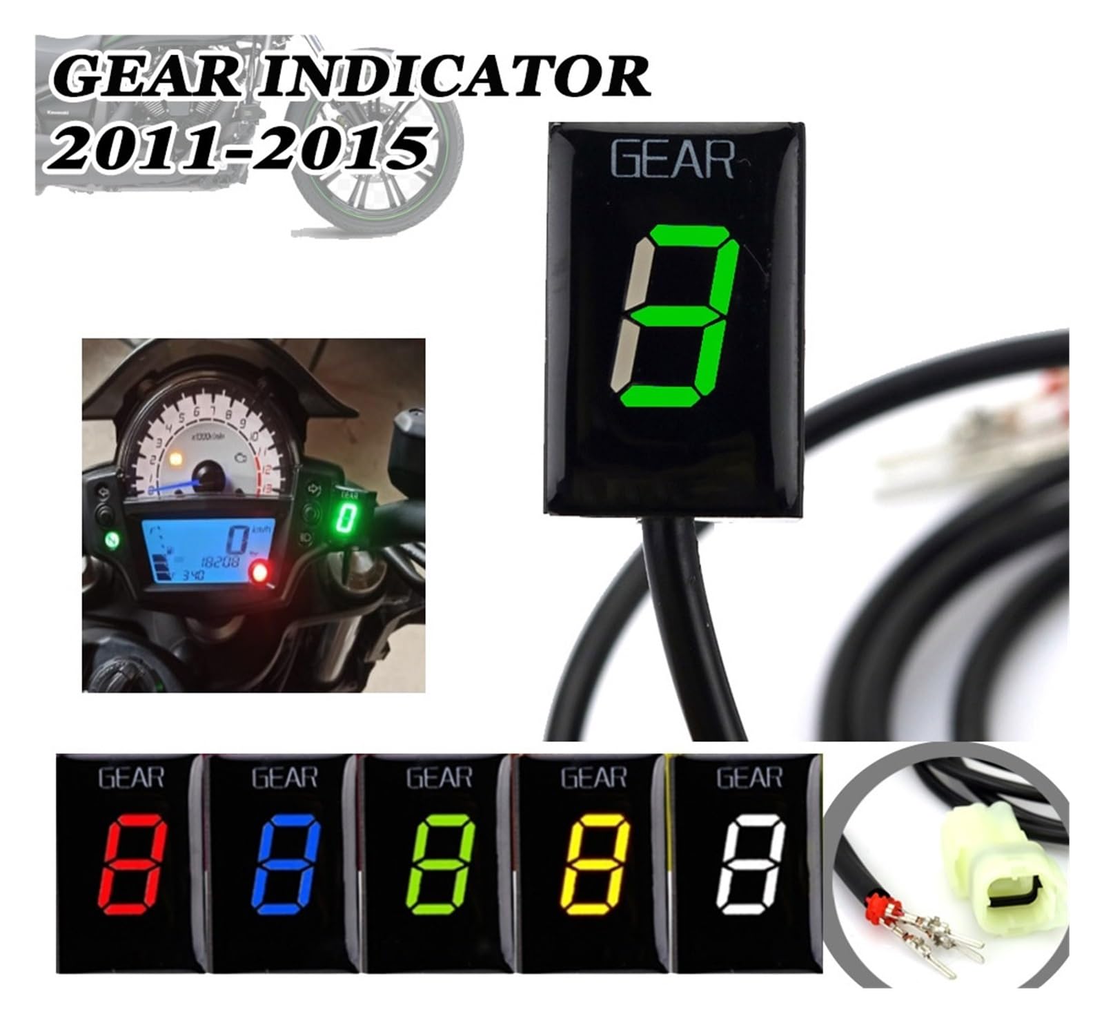 Motocicletta Marce Sensori Per VN900 VN 900 2 011 2012 2013 2014 2015 KLE650 2010-2017 Accessori Moto LED 1-6 Indicatore Di Marcia Display Della Tester