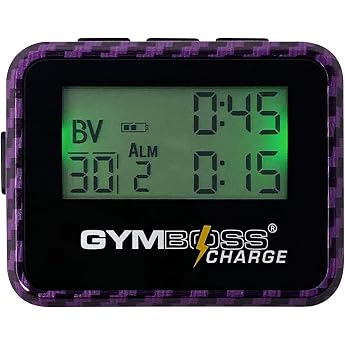 Gymboss Charge Interval Timer and Stopwatch (Carbon/Purple)