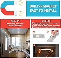 Vista 3 de 70 luces LED con sensor de movimiento, iluminación de armario debajo del mostrador, luces nocturnas inalámbricas recargables por USB, luz alimentada