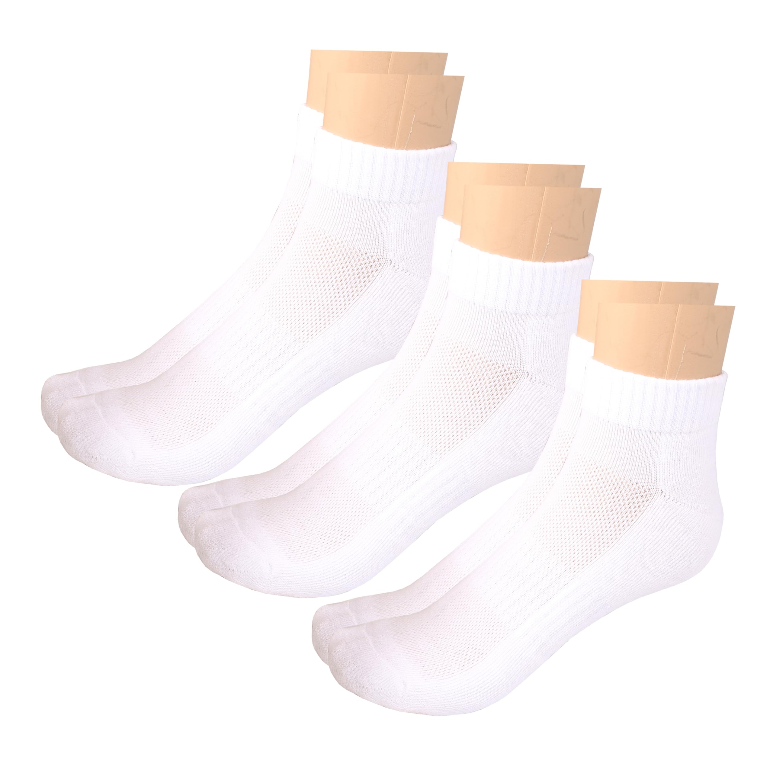 - Men Cotton Ankle Socks Soft Comfortable Durable Breathable Reinforced Double Layer Cushioned Anti Slip Off with Ribbed Instep for A Firm Grip 3 Pack White., White, One Size