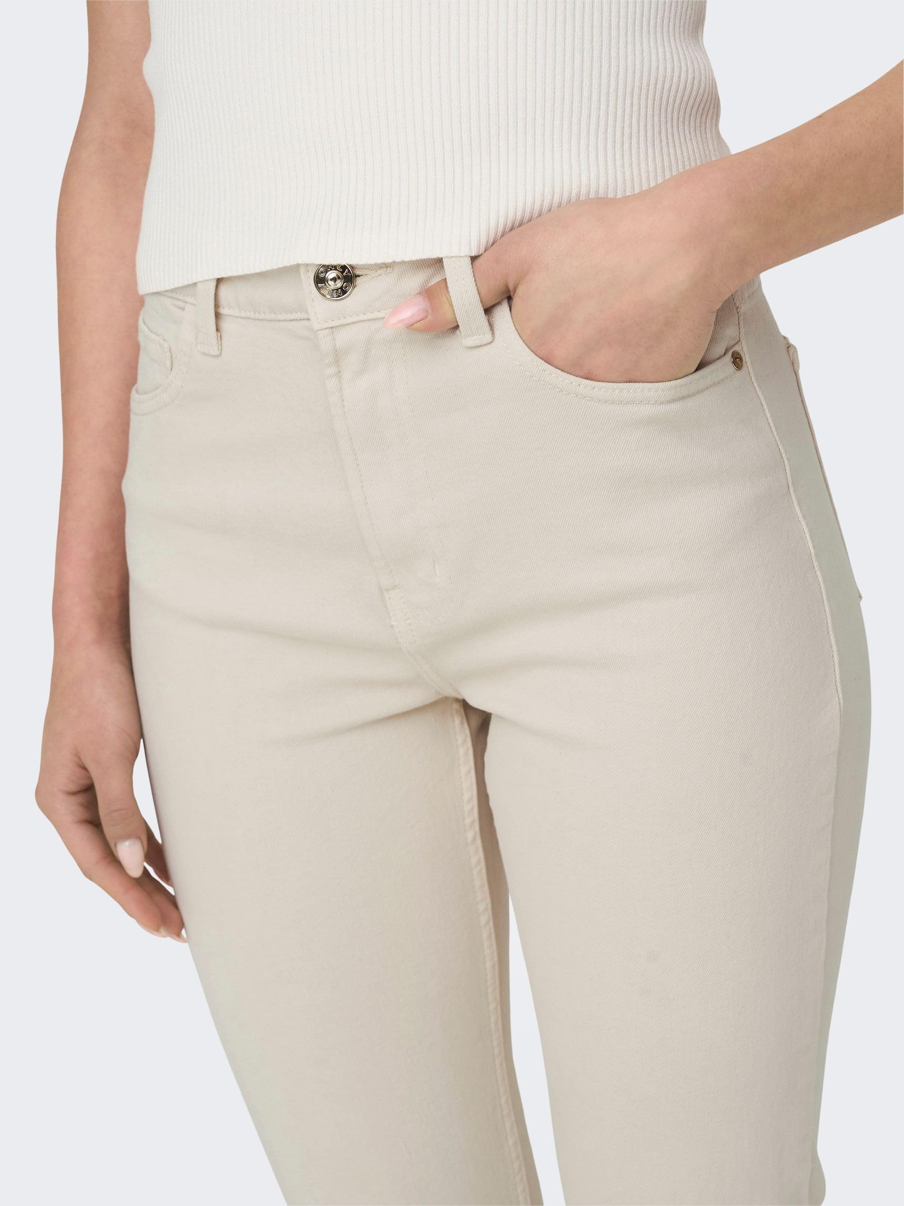 ONLY Female Straight-Fit Jeans ONLEMILY Hohe Taille Gerade geschnitten Knöchellang Jeans