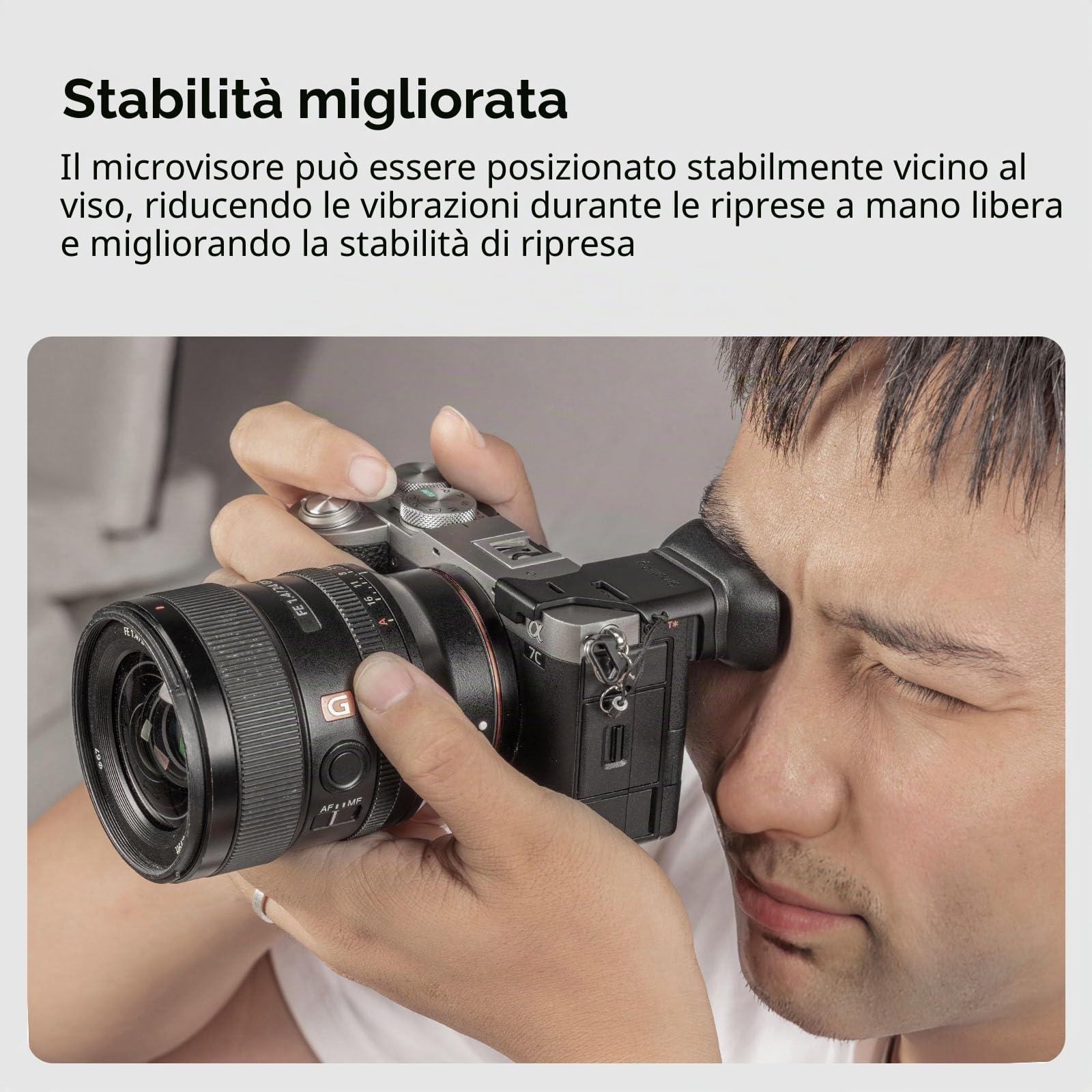 SMALLRIG A7CII A7CR Oculare per Mirino della Fotocamera, Oculare per Mirino con Piccolo Cordino, Materiale in Silicone Morbido, Migliora la Stabilità di Ripresa, per Sony Alpha 7C II/Alpha 7CR - 4819