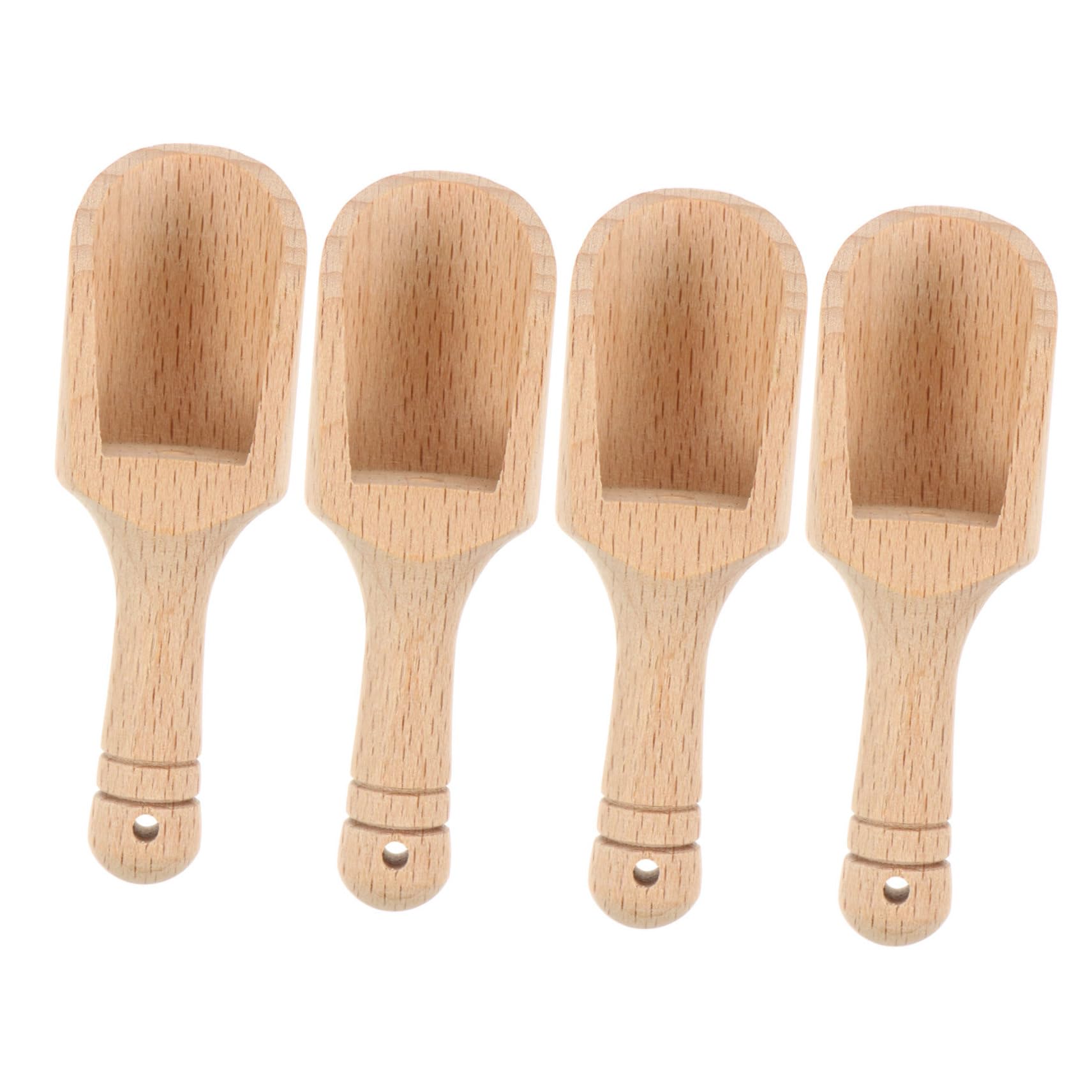PRETYZOOM 4pcs Wooden Tea Scoop Salt and Milk Powder Spoons for Daily Use for Epsom Salt Loose Tea and Seasoning Accessories