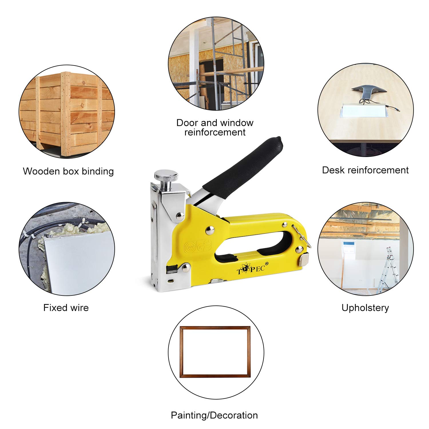 Staple Gun, 3 in 1 Manual Nail Gun with 600 Staples Heavy Duty Gun