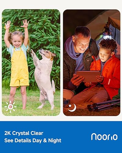 Miniatura 3 de Noorio Cámaras de seguridad inalámbricas magnéticas, cámara 2K para interiores y exteriores para el hogar alimentada por batería, detección de