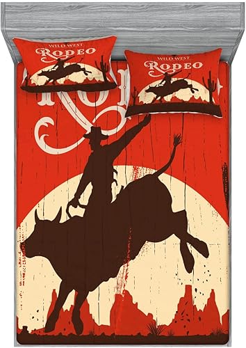 Miniatura 150 de Ambesonne Juego de sábanas bajeras y fundas de almohada, diseño retro de los videojuegos con botones de joystick vintage de los años 80 y 90, diseño