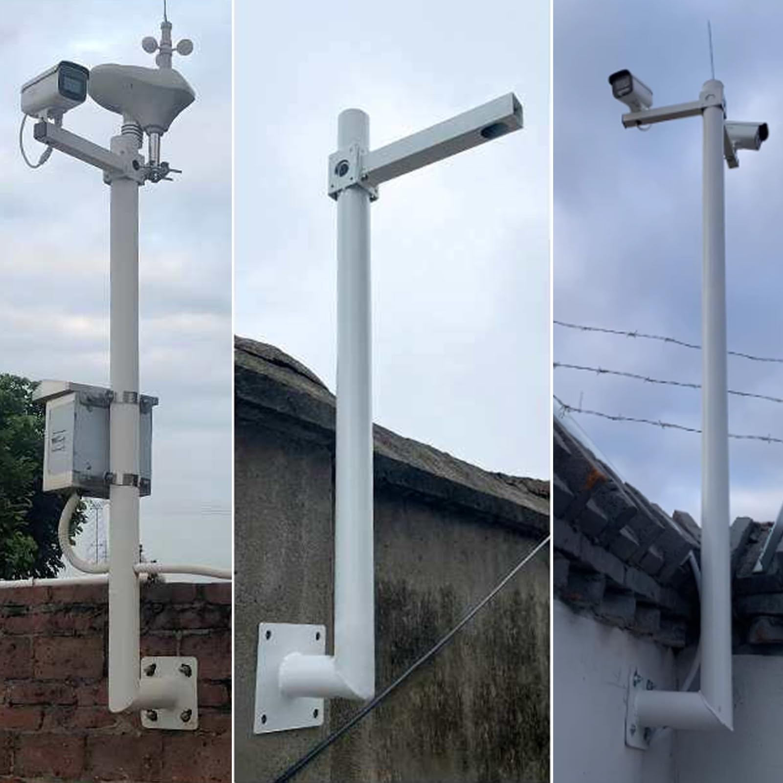 Supporto per telecamera di sicurezza, staffa di sorveglianza a forma di L per parete, 1,5 m, supporto CCTV per area residenziale