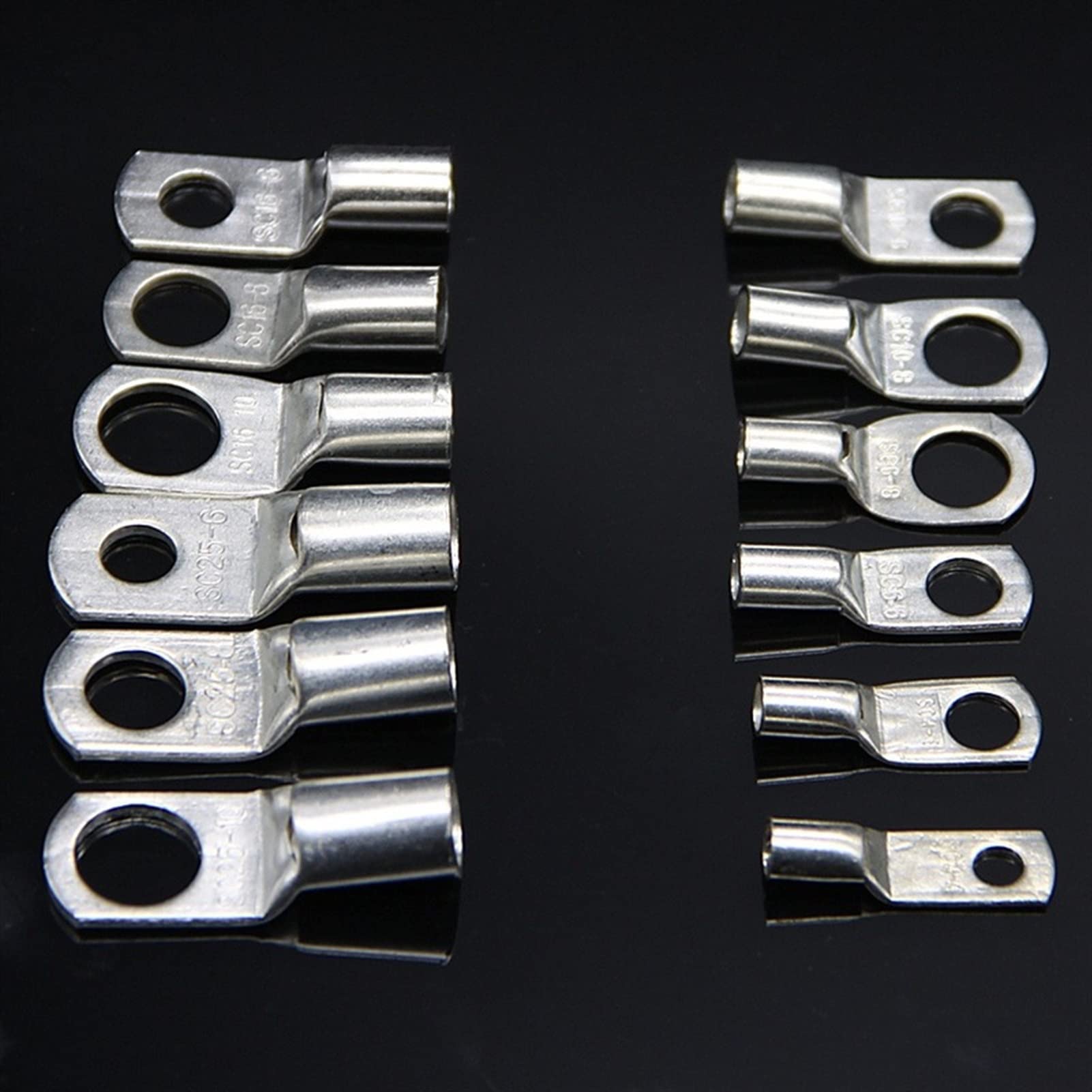 Ringkabelschuhe 240CPS Sortiment Auto Auto Kupfer Ring Terminal Draht Crimp Stecker Blank Kabel Batterie Terminals Gelötet Anschlüsse Kit(140pcs)