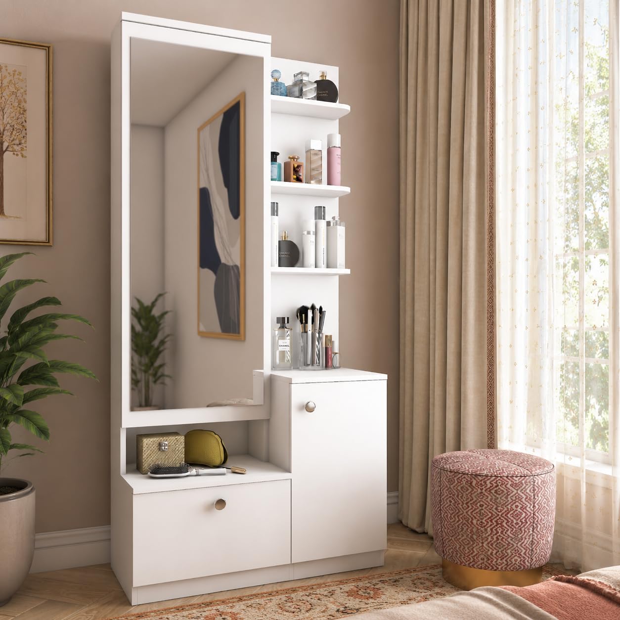 Studio Kook Bella Engineered Wood Dressing Table (Matte Finish) (Moonshine White)-image-32