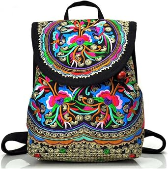 Goodhan Embroidered Backpack Purse for Women, Boho Bags for Travel Daily