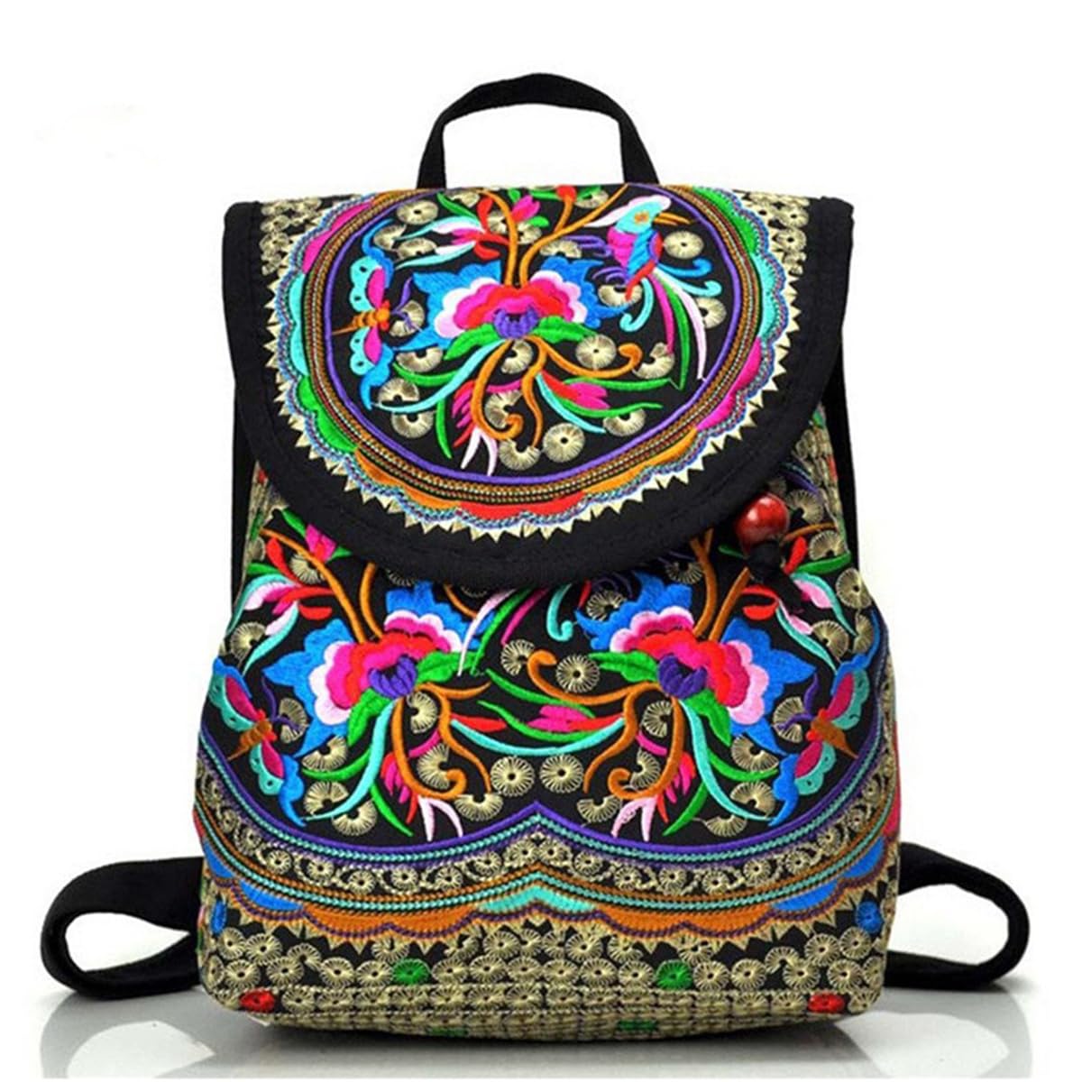 Goodhan Vintage Women Embroidery Ethnic Backpack Travel Handbag Shoulder Bag Mochila