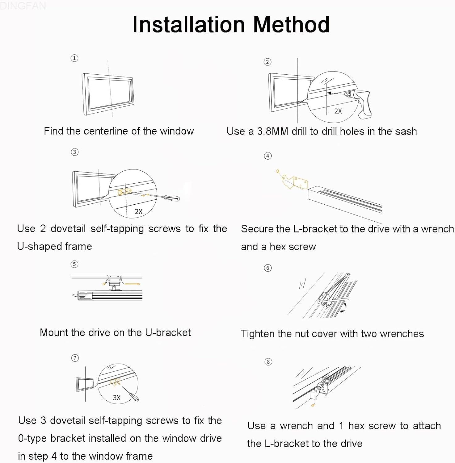24V Electric Window Opener Drive, Electric Window Opener Actuator, Stroke 300-800 Mm, with Remote Control + Switch, Double Chain/Low Noise, for Skylight Window Greenhouse/Roof Vent,600mm