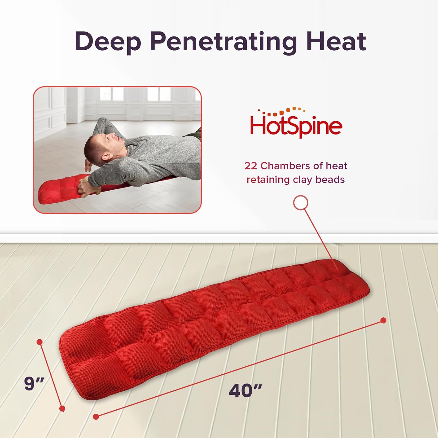 Microwavable Heated Acupressure Back Stretcher by Hot Spine - Full Back and Neck Decompression, Spine Alignment, and Deep Tissue Therapy with 24 Heated Massage Sections for Ultimate Back Pain Relief - Image 7