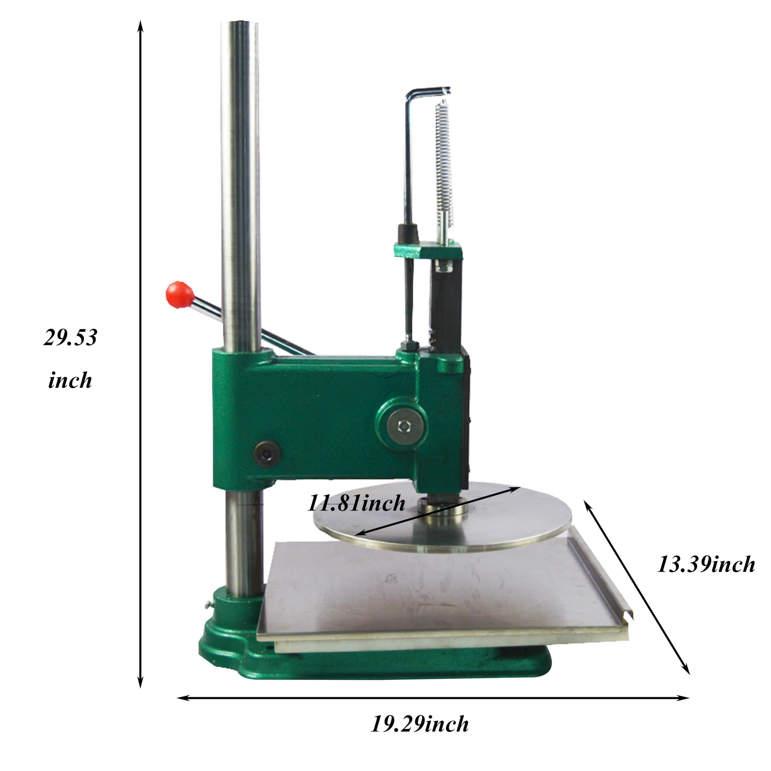 IntXanth Manual Pizza Dough Pastry Press Machine for Pancake Pie 11.81inch Diameter Household Commercial Oversize
