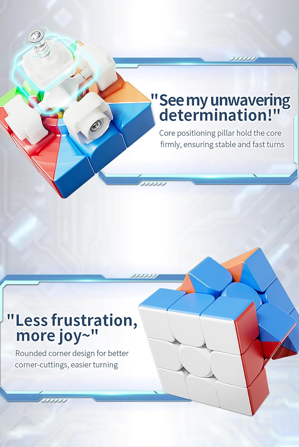 Speed Cube Set - Puzzle Cube, Magic Cube Bundle Collection Cube 2x2 3x3 4x4 5x5 6x6 7x7 Puzzle Cube Toy Gift Box for Children Adults, Pack of 6, Moyu MFJS WCA 2-7 Set (Stickerless)