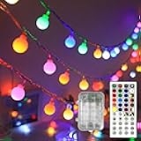 Led Globe String Lights Indoor, 10ft 11 Mode Color Changing String Lights Battery Operated Twinkle Lights with Remote Dimmable Rainbow String Lights for Classroom, Halloween, Room, Christmas