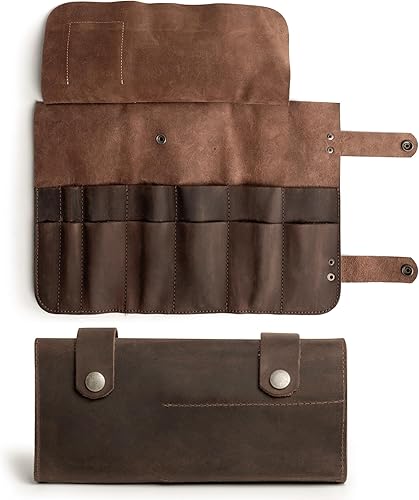 Miniatura 2 de Hide & Drink, Bolsa enrollable para herramientas a presión con 14 ranuras, funda de transporte portátil para barberos, bolsa organizadora de