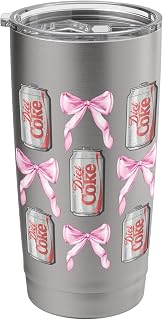Diet Coke & Pink Bows Collage Logo Vintage Stainless Steel Insulated Tumbler