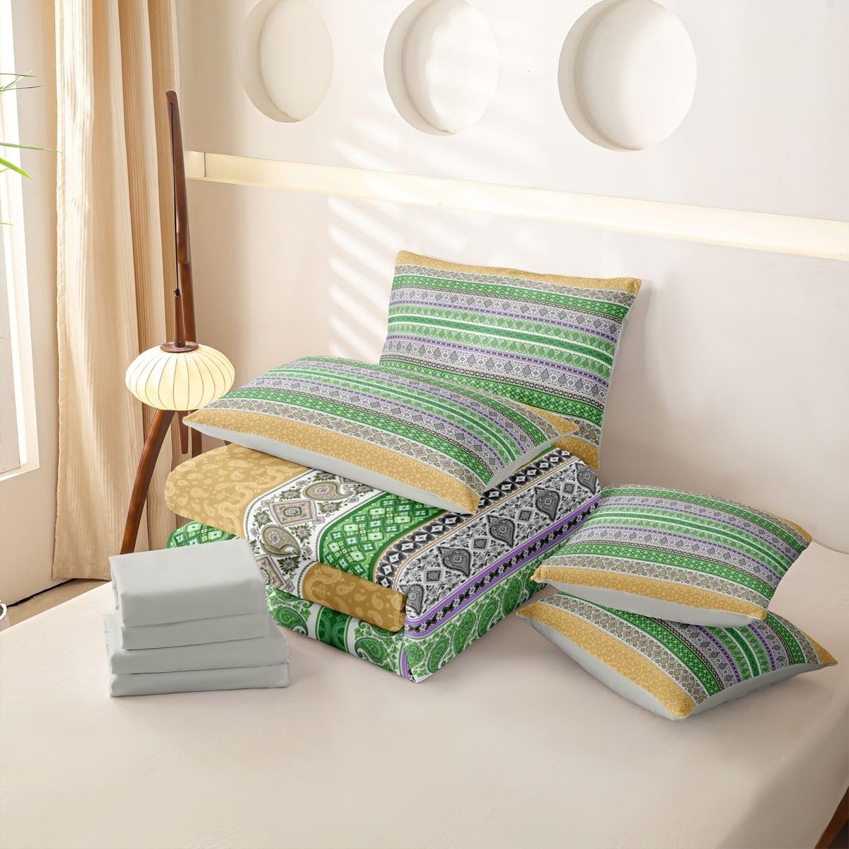 Homewish Set copripiumino king size Hippie Boho Line 7 pezzi