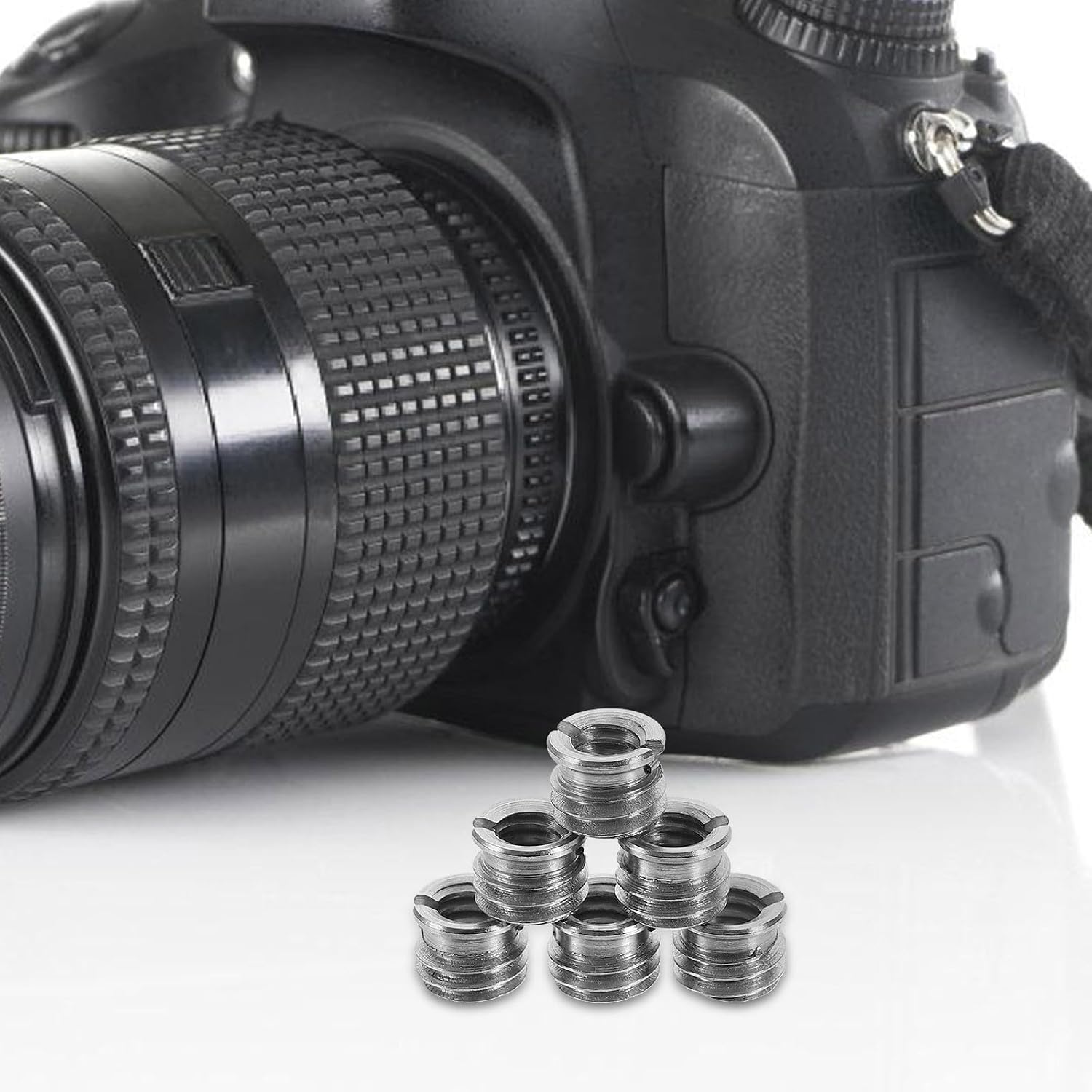 KICHOUSE 10pcs Tripod Nut Adapter with Decelerator Liner Threaded Camera Screw Conversion for DSLR Camera Mic Stand Video Light Stable Mounting Accessories
