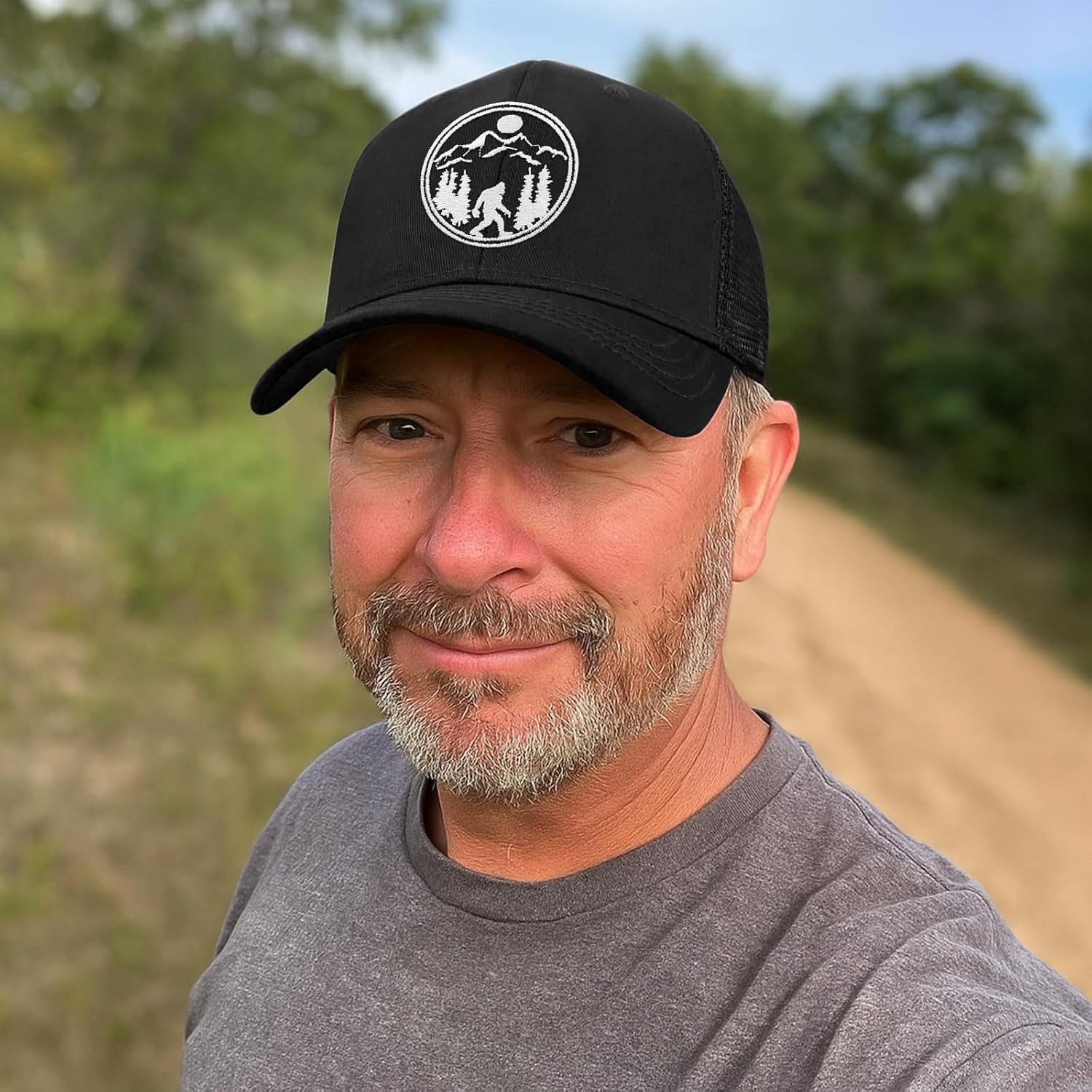 Sasquatch Gifts Bigfoot Hat Embroidery Sasquatch Hats for Men,Big Foot Sasquatch Cap Trucker Hat for Dad Husband Grandpa - Image 3