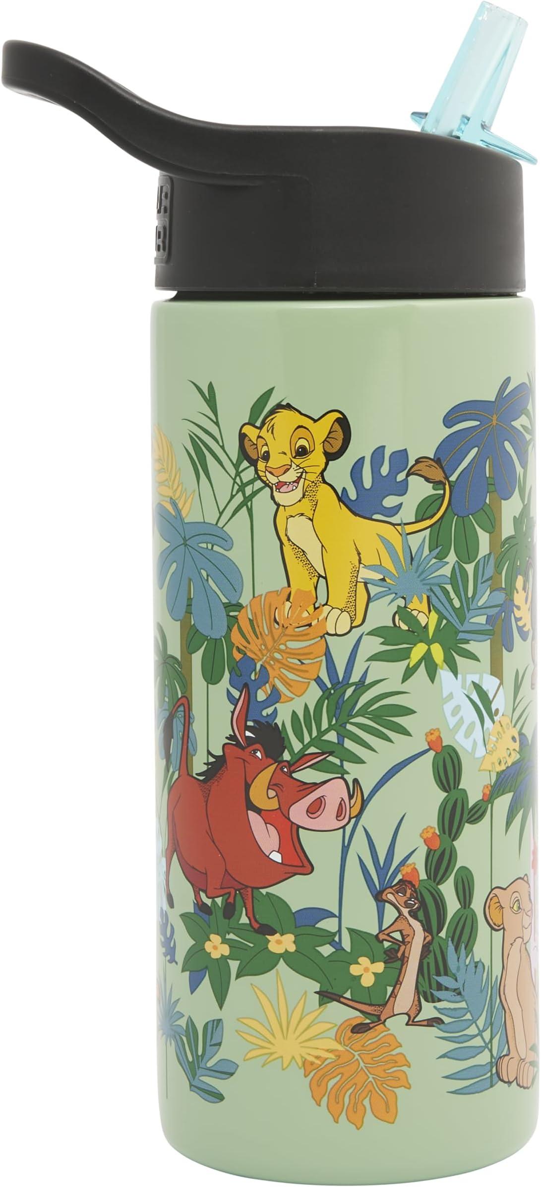 Disney Lion King Aluminium Kids Water Bottles with Straw by Polar Gear - 500ml Toddler Water Bottle with Straw Gifts - Back To School Supplies - Lion King Gifts Featuring Simba