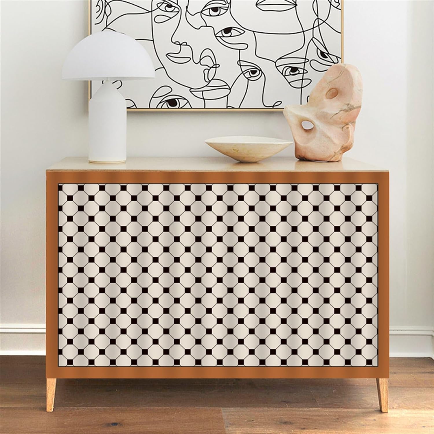 Cabinet Curtains for Kitchen Waredore Bathroom Privacy Under The Sink Curtain Cabinet Shelf Dust Proof Blackout Tier Brown, 39.4" W x 55.1" L (Pack of 1)