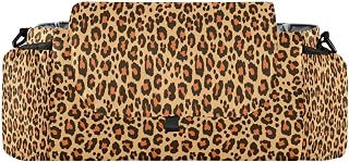 Flradish Leopard Baby Stroller Organizer with 2 Cup Holders Universal Adjustable Shoulder Strap Detachable Stroller Caddy Accessories Bag for Bottle,Diaper,Phone, Keys,Toys