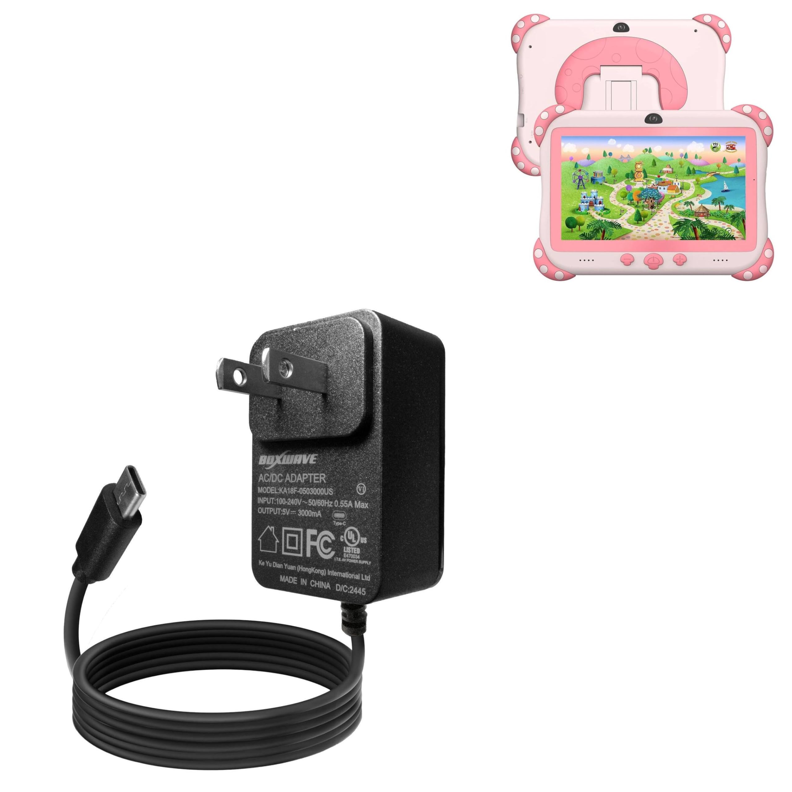 BoxWave Charger Compatible with YINOCHE Y8 Tablet for Kids (7 in) - Wall Charger Direct (15W), Rapid Charge Your Device with Built-in 6ft Cable