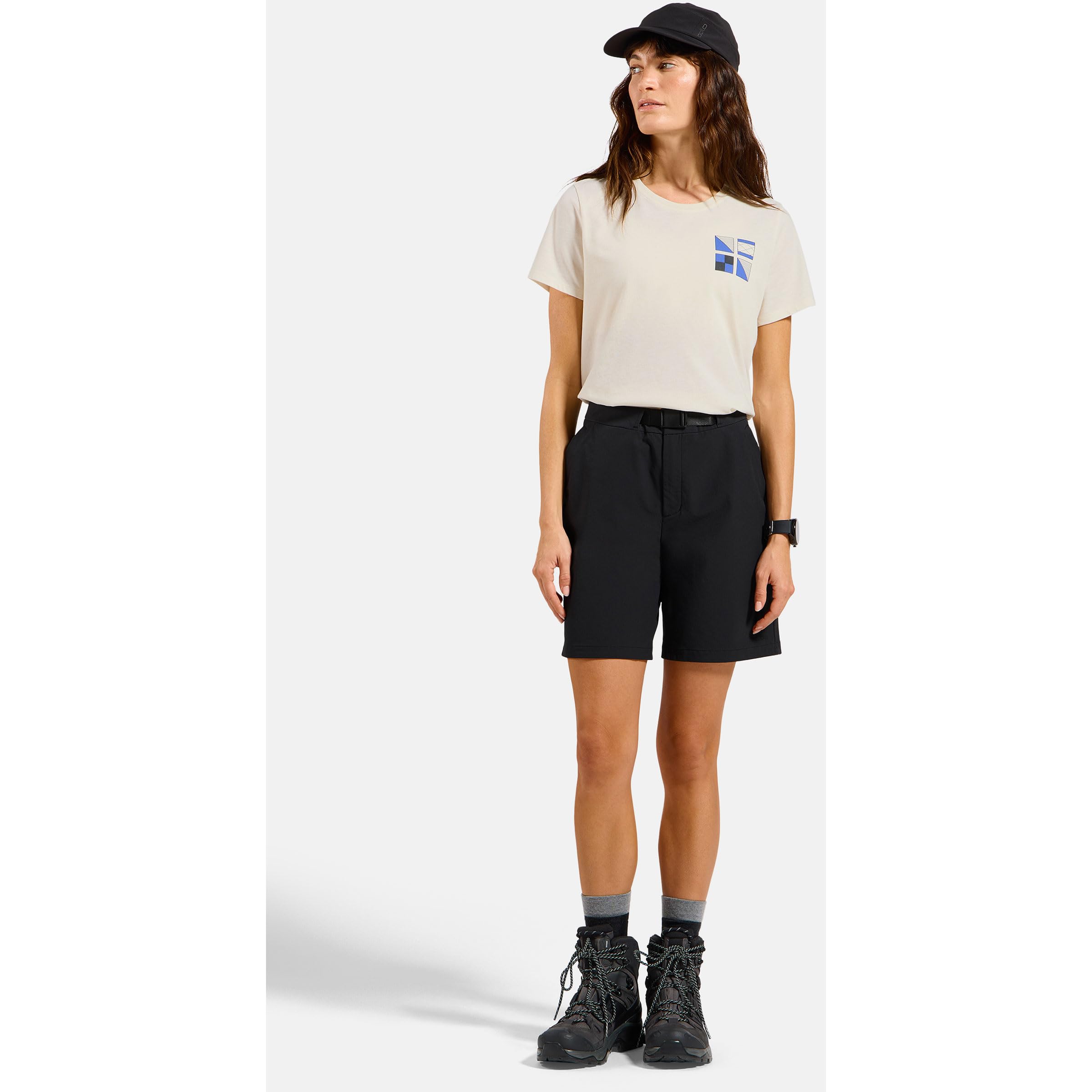 Odlo Donna Cotton Blend Flags Maglietta, Gardenia, XS