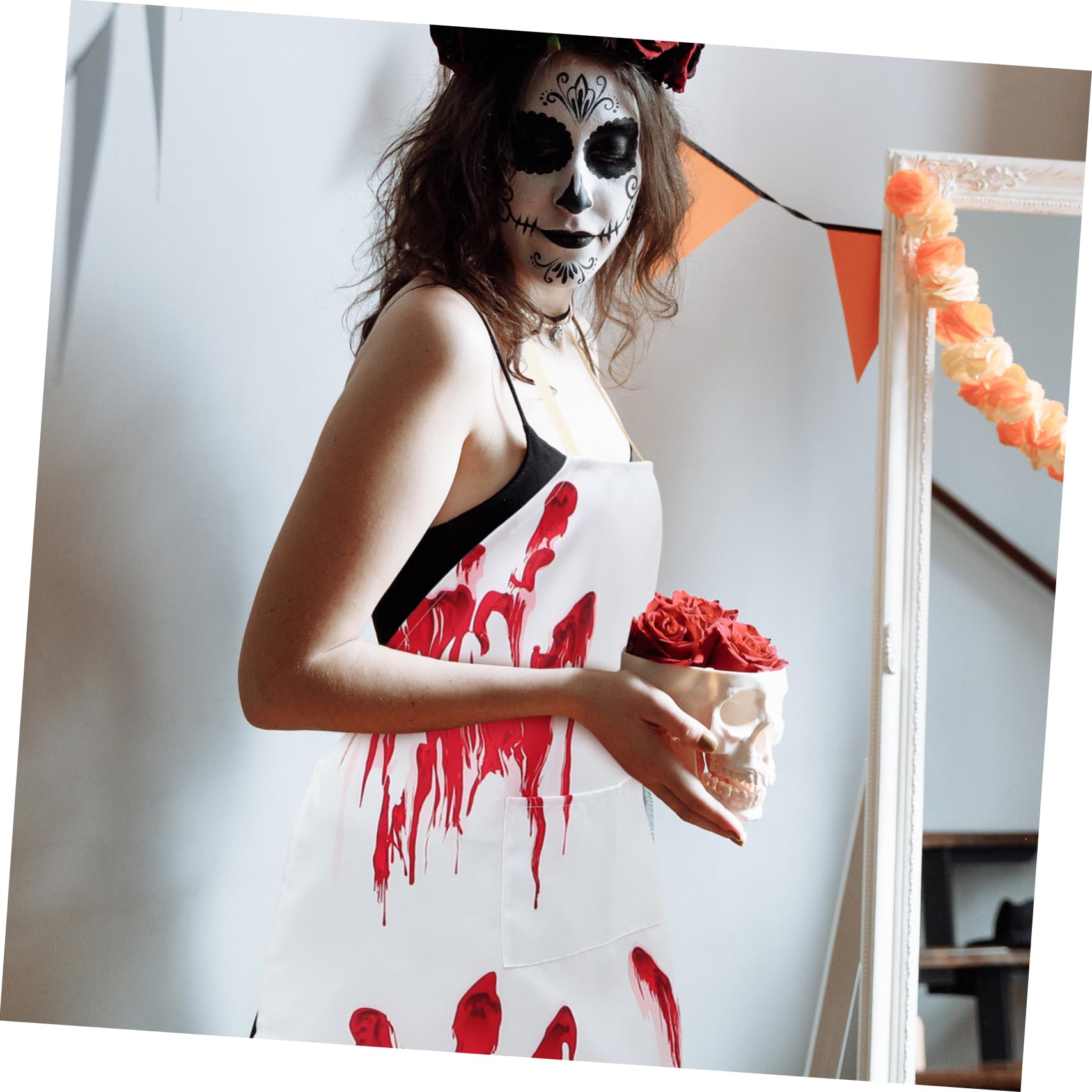 TOPBATHY 4 Piezas Delantal de sangre delantal de halloween espeluznante halloween accesorios disfraz de cocina de es de