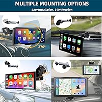 Vista 5 de Carplay Screen Mount, Bendable Flexible Dashboard Suction Cup Bracket for 7Inch 9Inch 9.3 Inch 10.26 Inch Portable Car Play Windshield GPS Mount