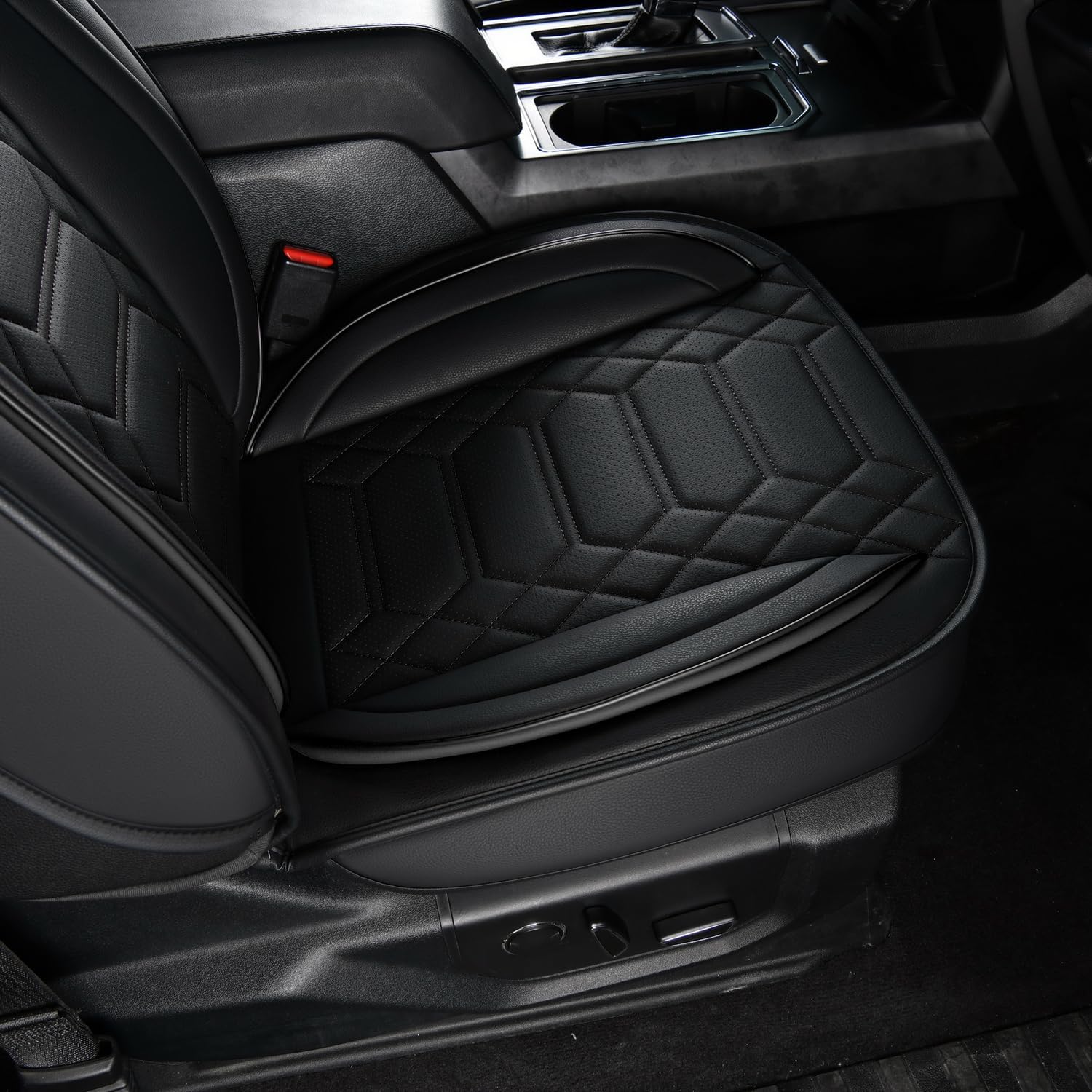 RISINGSTAR F150 Front Seat Covers Faux Leather, fit for 2015-2026 F150 SuperCrew SuperCab Regular Cab 2017-2026 F250 F350 F450 Super Duty Crew Cab SuperCab Regular Cab(Front Pair, Black 2 pcs)