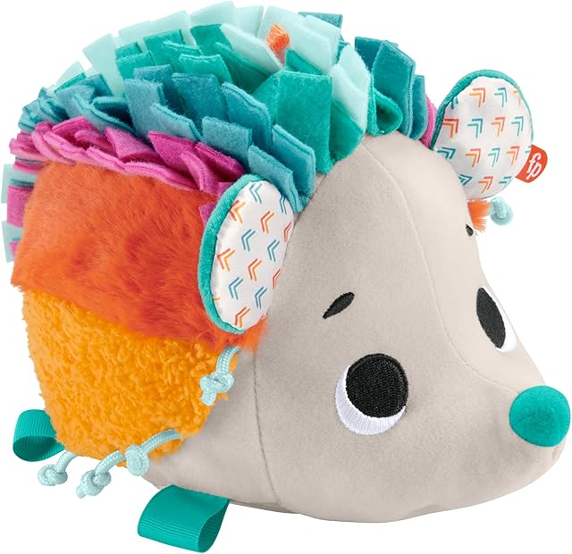 Fisher-Price Baby Toy Cuddle ‘n Snuggle Hedgehog Plush with Sounds for Sensory Developmental Play Newborns Ages 3+ Months