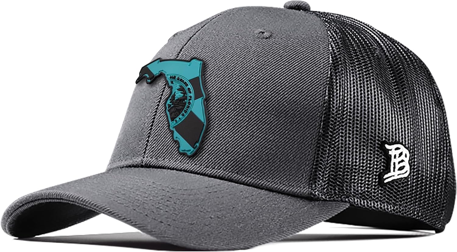 Branded Bills Florida Turquoise PVC Curved Trucker, Snapback Closure, Lightweight, Comfortable Baseball Cap