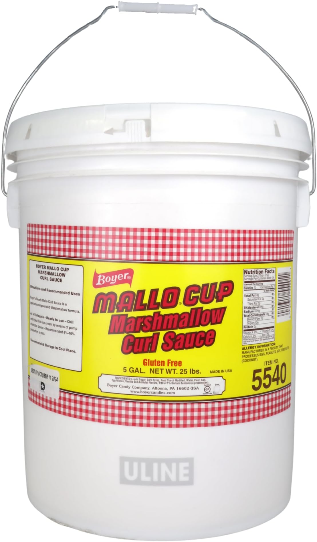 Marshmallow Curl Sauce Variegate, 25 Pound - 1 each.