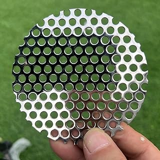 4" Diameter Round Slices Perforated Metal Sheets 19 Gauge Opening 1/5"(About 5 mm) Expanded Metal Mesh Perforated Plate 304 Stainless Steel Sheet Mesh Screen Panel Decorative Plate
