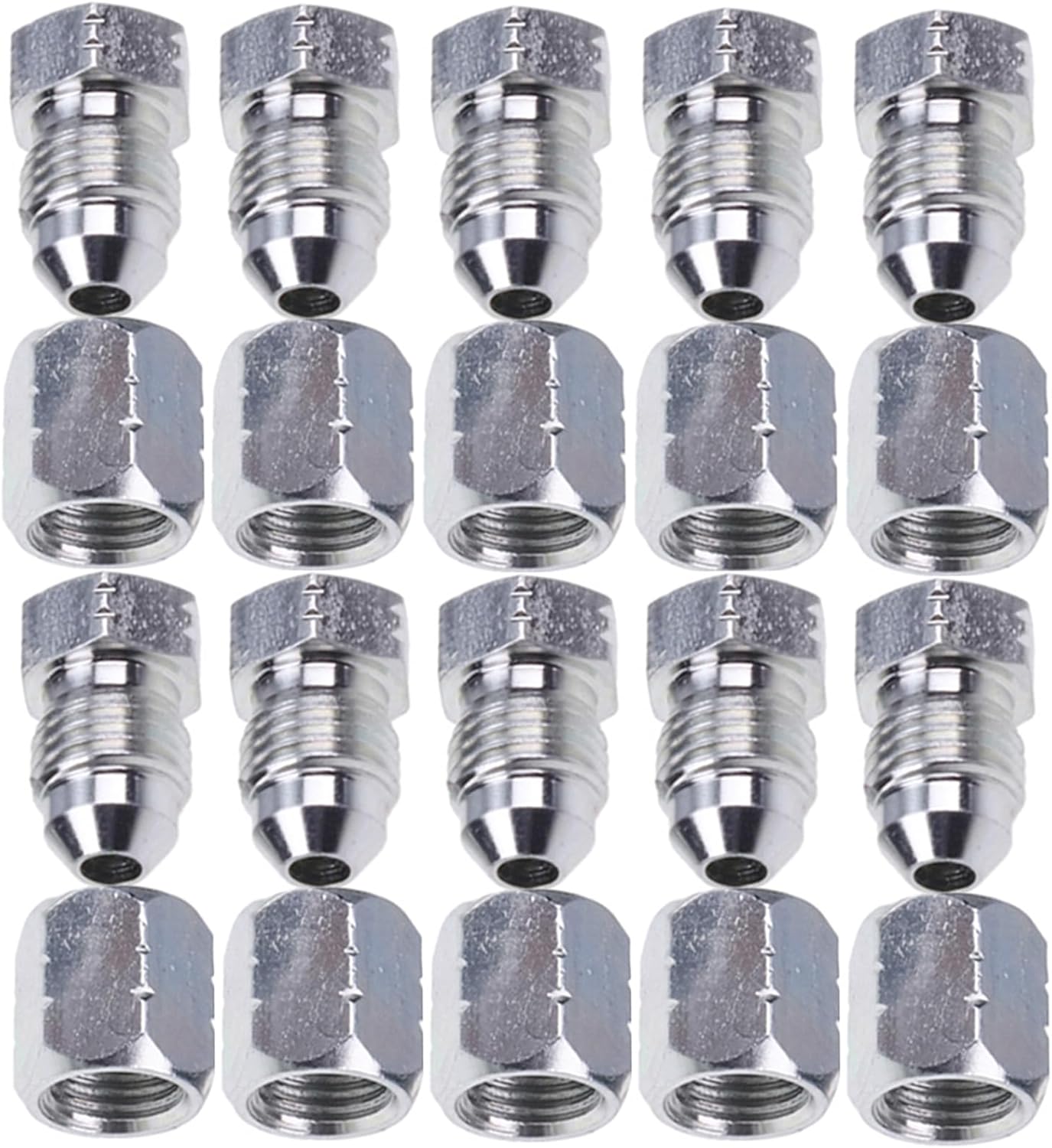 10 Pairs 1/4" # 4 JIC Cap 0304-C-04 & Plug 2408-04 Hydraulic Adapter Fitting 7/16-20
